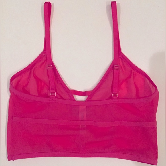 AUDEN, Women’s Bra Mesh Un-Lined Long Line Bralette Wireless Hot Pink in Size M - Picture 4 of 7